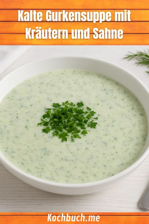 Kalte Gurkensuppe mit Kräutern und Sahne