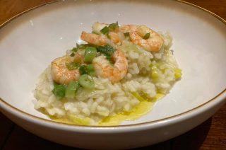 Lauch- Risotto mit Garnelen