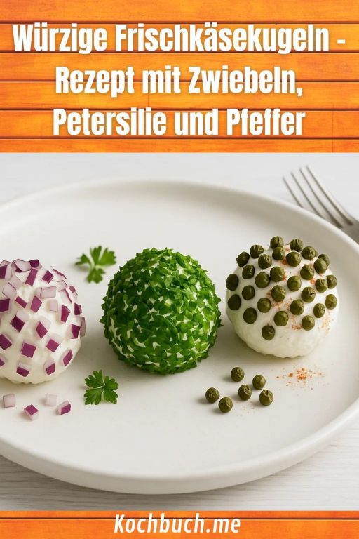 Würzige Frischkäsekugeln – Rezept mit Zwiebeln, Petersilie und Pfeffer