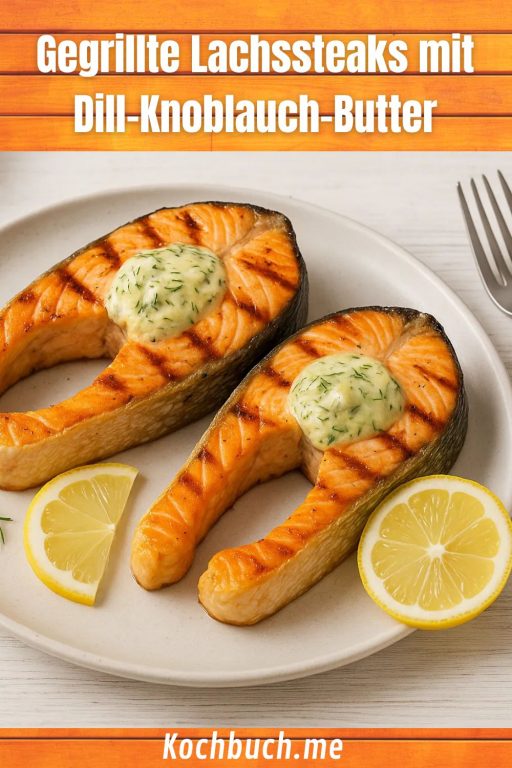Gegrillte Lachssteaks mit Dill-Knoblauch-Butter