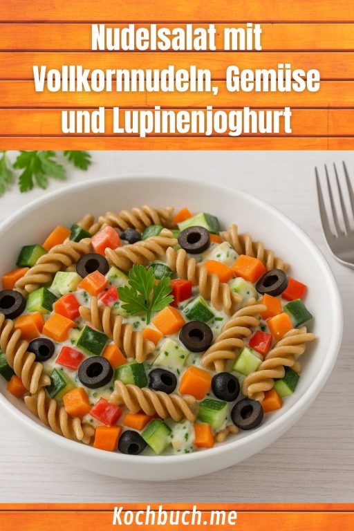 Nudelsalat mit Vollkornnudeln, Gemüse und Lupinenjoghurt
