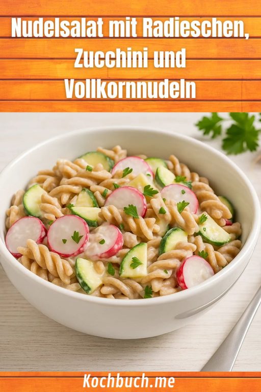 Nudelsalat mit Radieschen, Zucchini und Vollkornnudeln