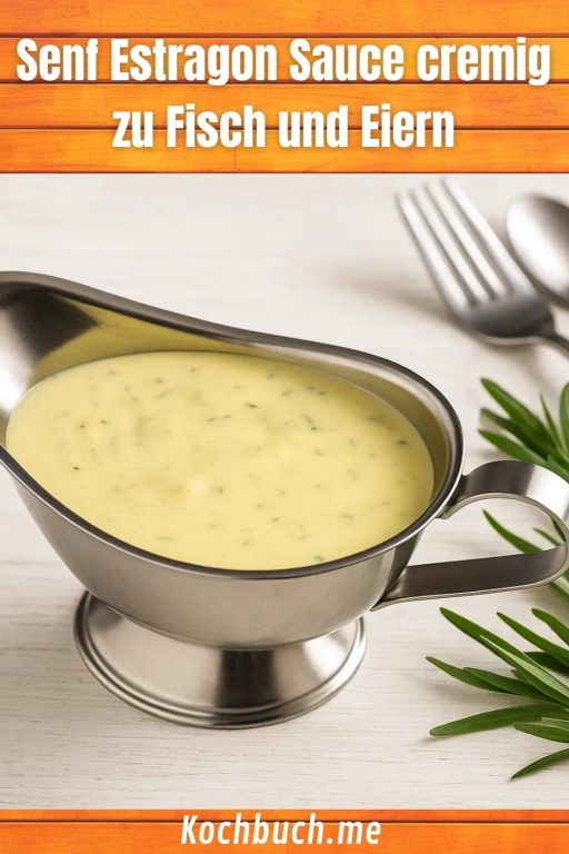 Senf Estragon Sauce cremig zu Fisch und Eiern