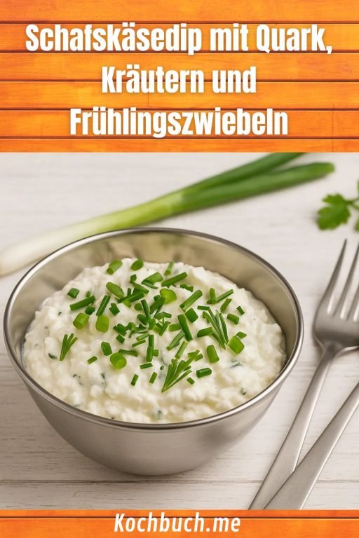 Schafskäsedip mit Quark, Kräutern und Frühlingszwiebeln