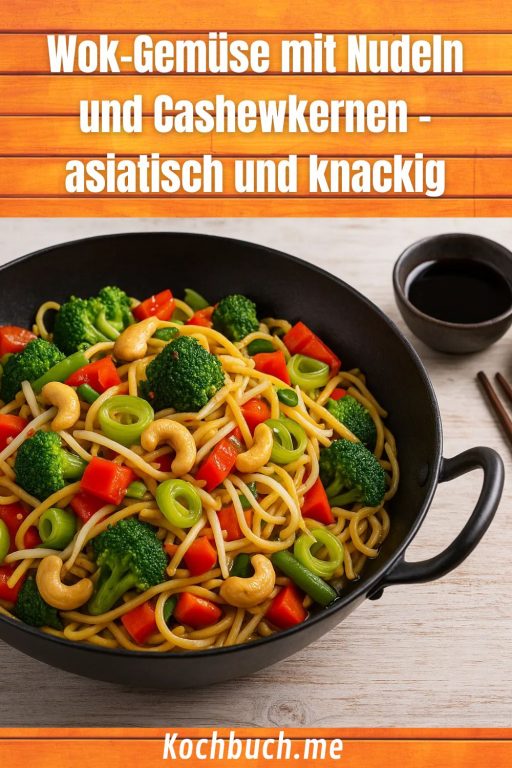 Wok-Gemüse mit Nudeln und Cashewkernen – asiatisch und knackig