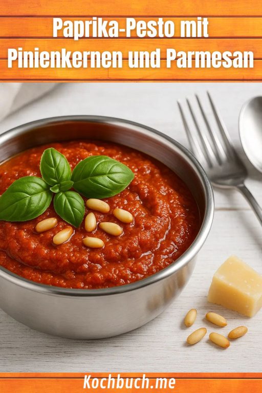 Paprika-Pesto mit Pinienkernen und Parmesan