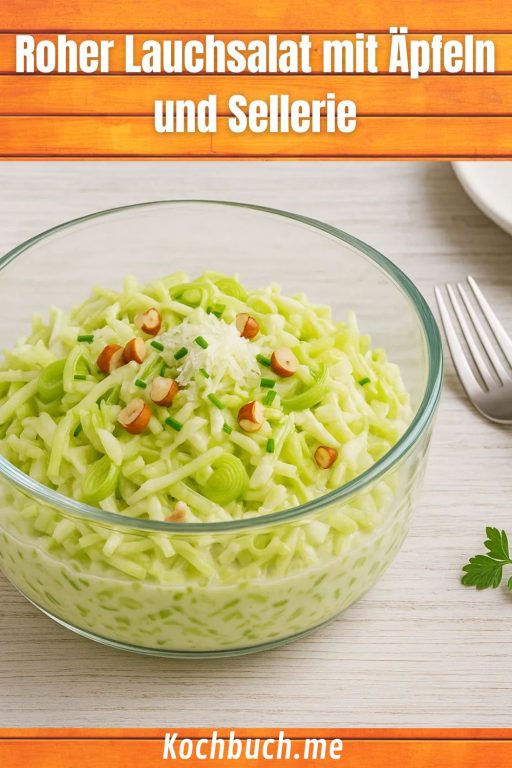 Roher Lauchsalat mit Äpfeln und Sellerie