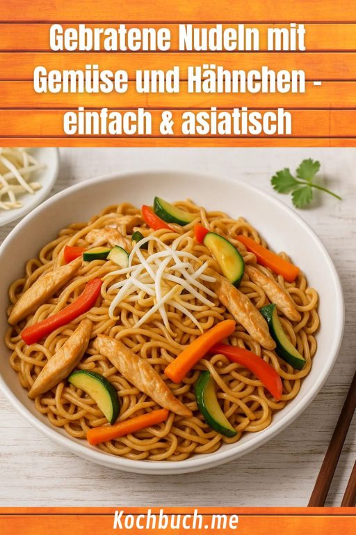 Gebratene Nudeln mit Gemüse und Hähnchen – einfach & asiatisch