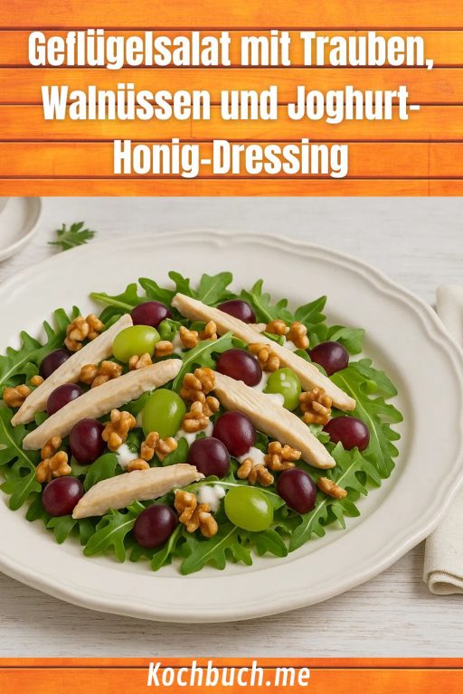 Geflügelsalat mit Trauben, Walnüssen und Joghurt-Honig-Dressing