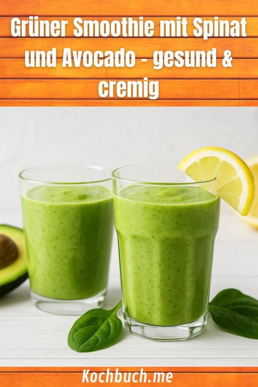 Grüner Smoothie mit Spinat und Avocado – gesund & cremig