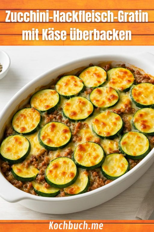 Zucchini-Hackfleisch-Gratin mit Käse überbacken