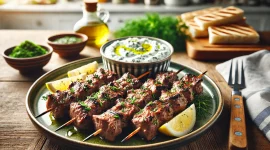 Gegrillte Lammspieße mit Tzatziki